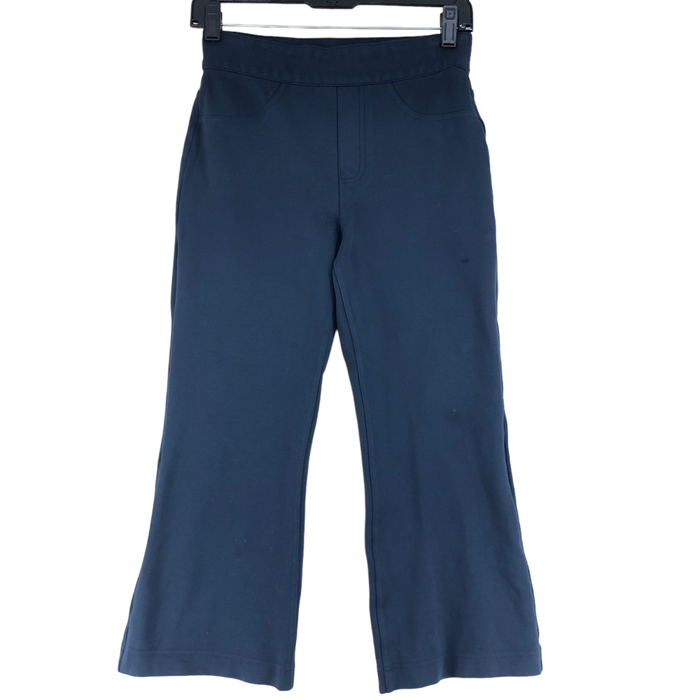 Spanx Size Small The Perfect Pant Navy Blue Cropped Stretch Flare Leg 20260Q